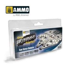 AMMO of Mig Jimenez DRYBRUSH Set Grey Colors