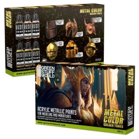 Green Stuff World - Metallic Paints Set - Gold