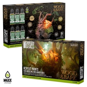 Green Stuff World Acrylic Paint Set - Wood and Bark