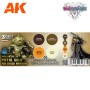 AK Interactive WARGAME COLOR SET. Non Metallic Metal Gold