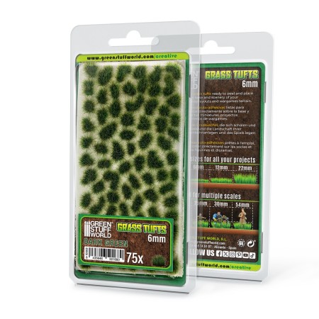 Green Stuff World Static Grass Tufts 6 mm - Dark Green