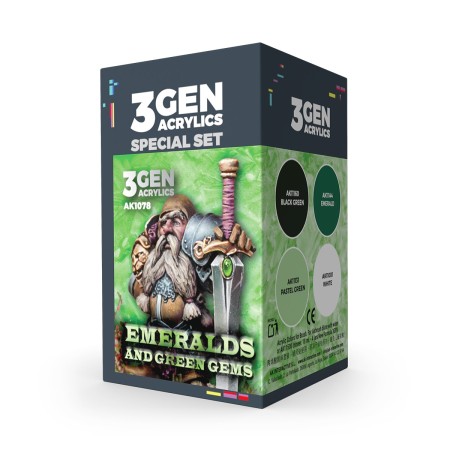 AK Interactive Wargame Color Set. Emeralds And Green Gems